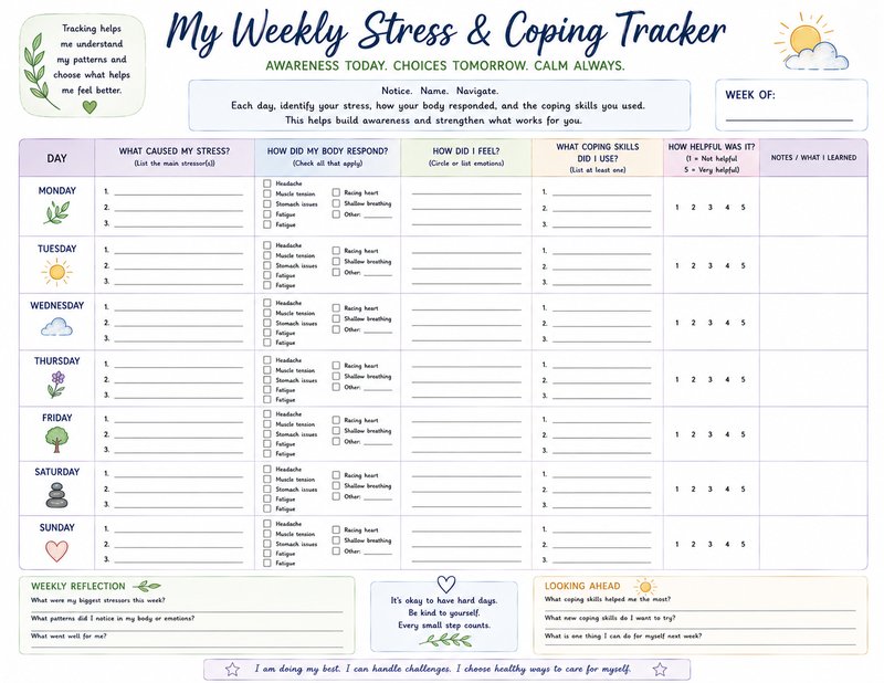 My Weekly Stress & Coping Tracker